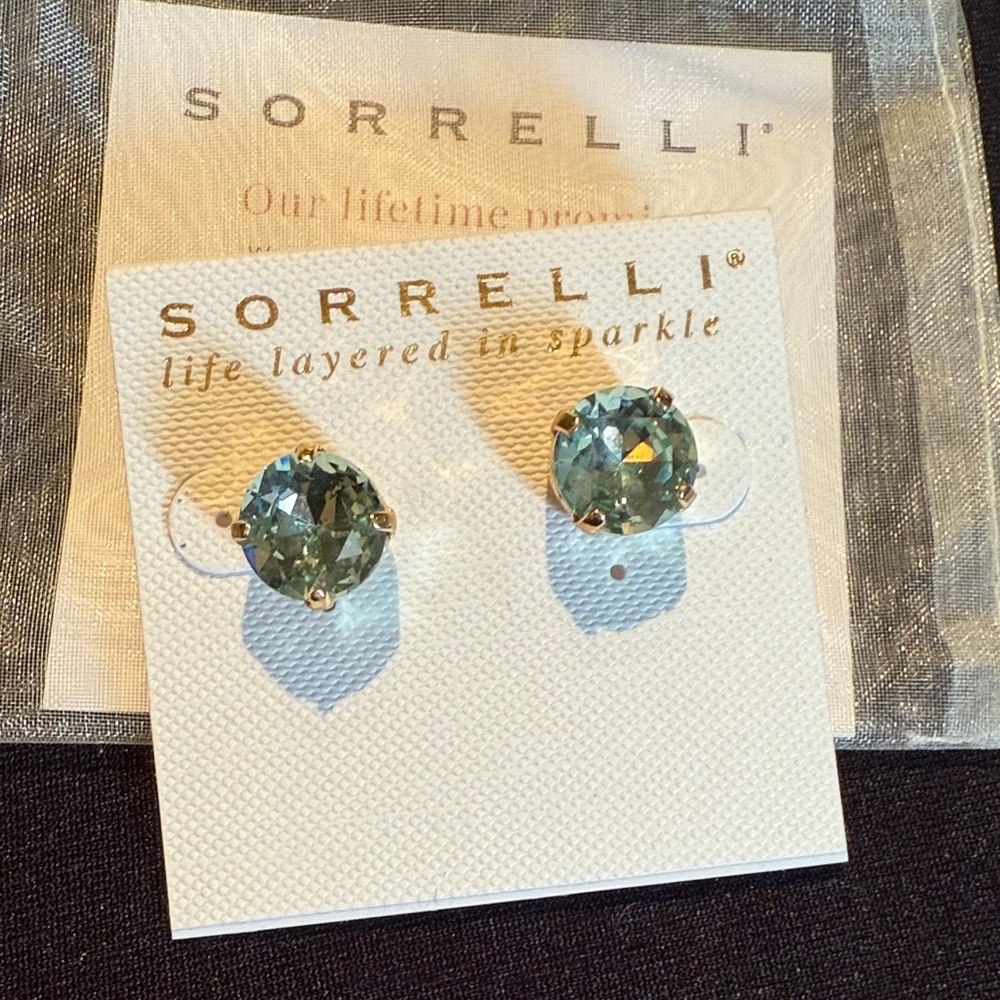Sorrelli Gold and Blue Stud Earrings